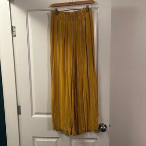 Abercrombie & Fitch Yellow and White Striped Pants
